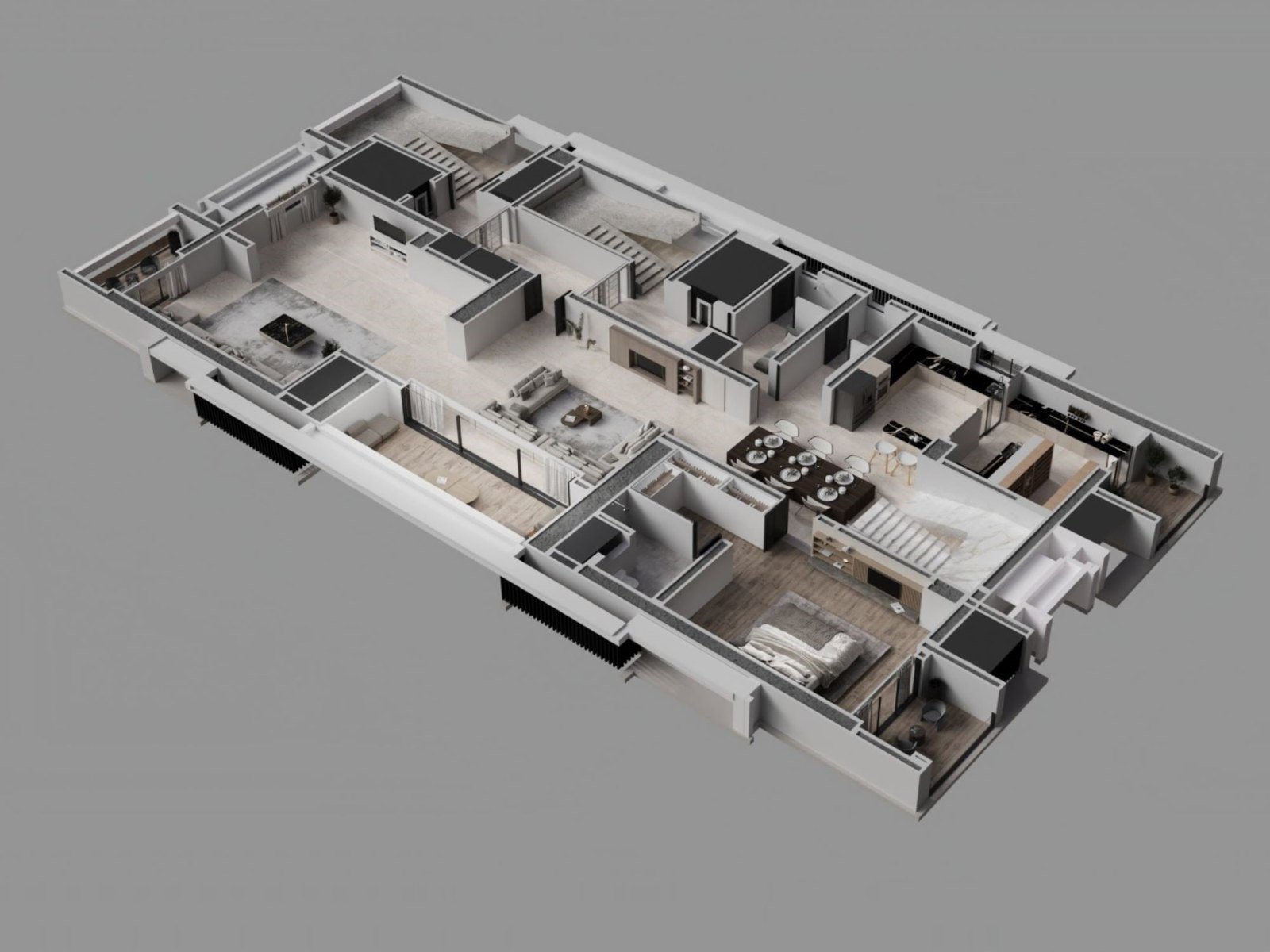 Lower duplex, in 3D plan