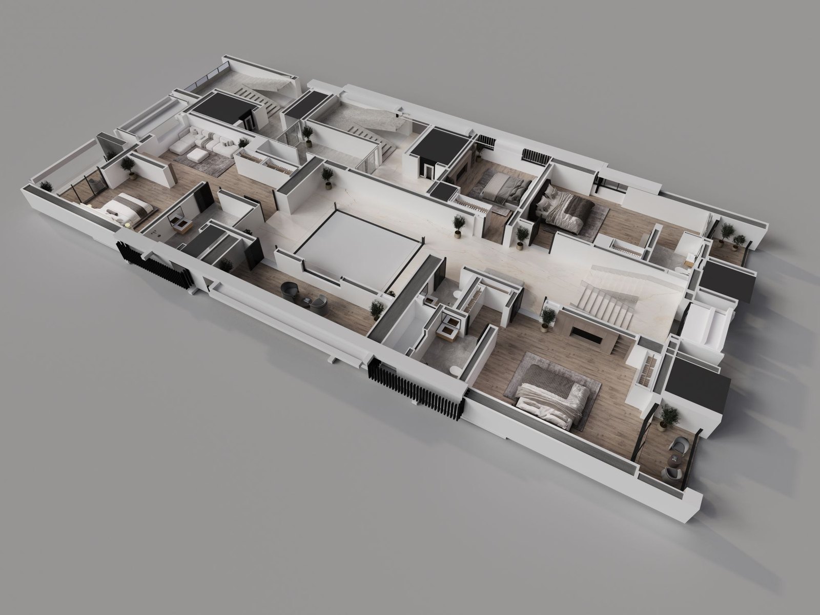 Upper duplex, in 3D plan